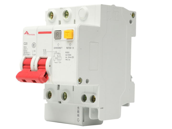 Disjoncteur à courant résiduel miniature 2 pôles 30mA 400V Protecteur de  fuite électrique domestique Installation sur